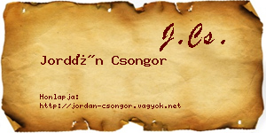 Jordán Csongor névjegykártya